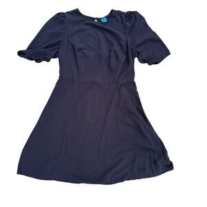 Old Navy Womens Small Black Dress Short Sleeve Knee Length Semi Open Back Casual